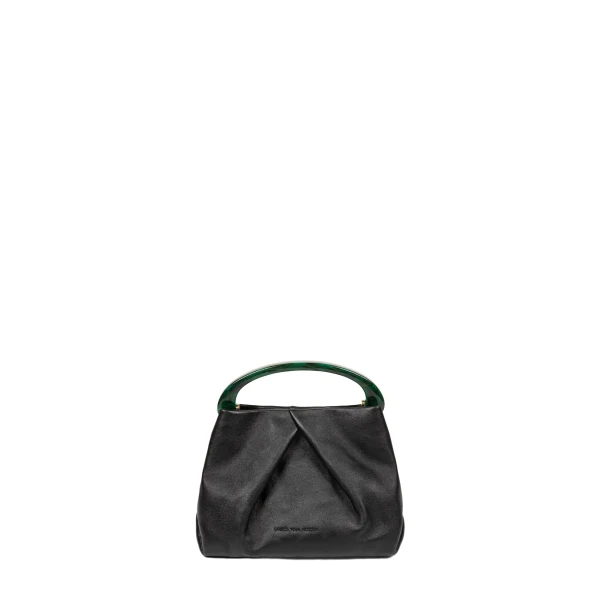 Small pleated leather bag in Black - Image 4