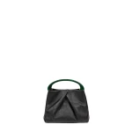Dries Van Noten Small pleated leather bag in Black