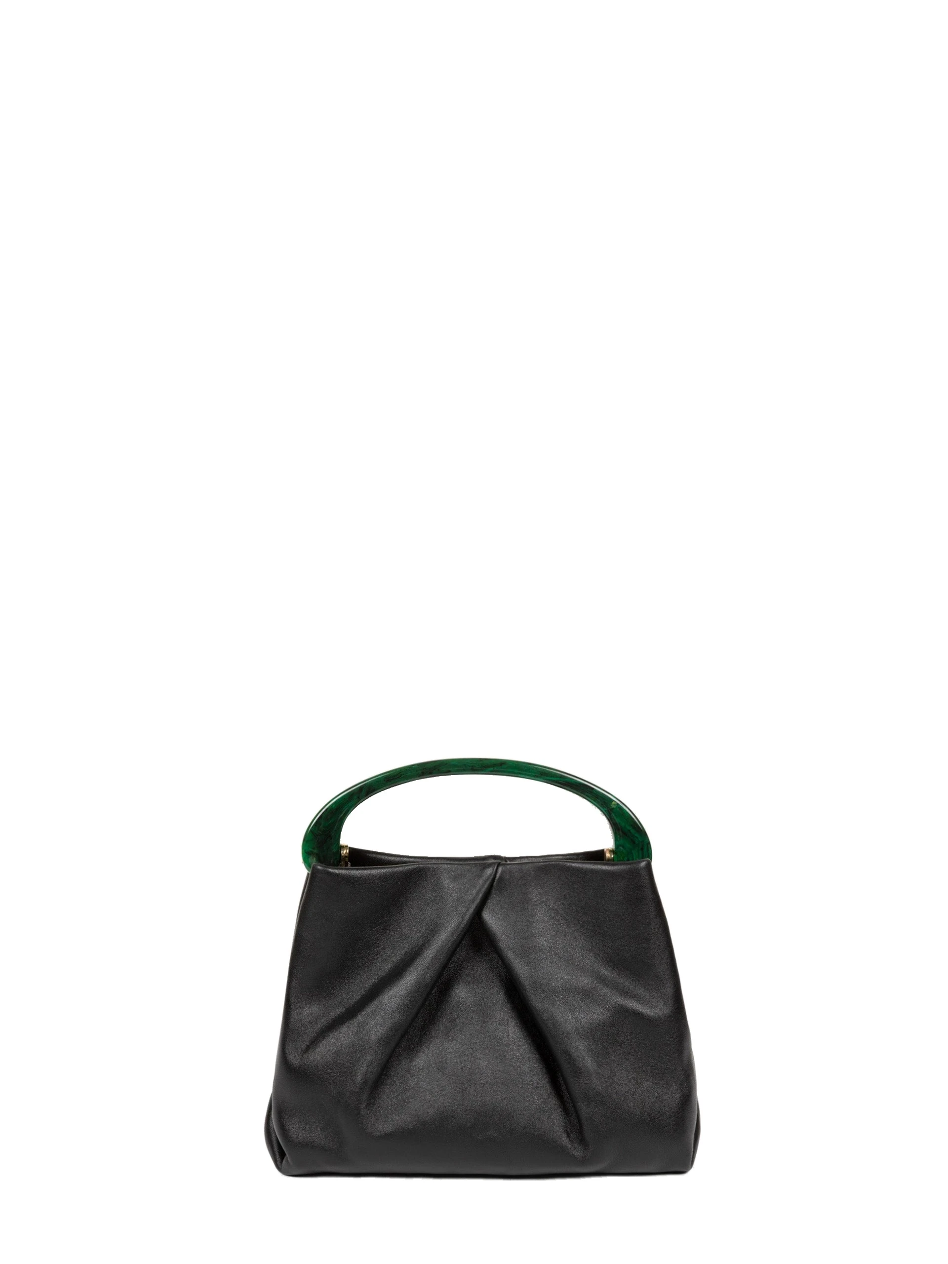 Dries Van Noten Small pleated leather bag in Black | Mini Bags | Luxury Shoes Dries Van Noten Small pleated leather bag in Black