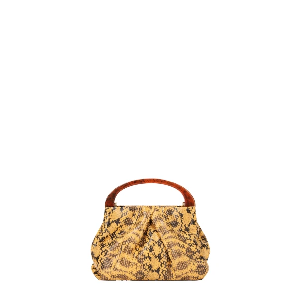 Dries Van Noten Small pleated leather bag in Yellow