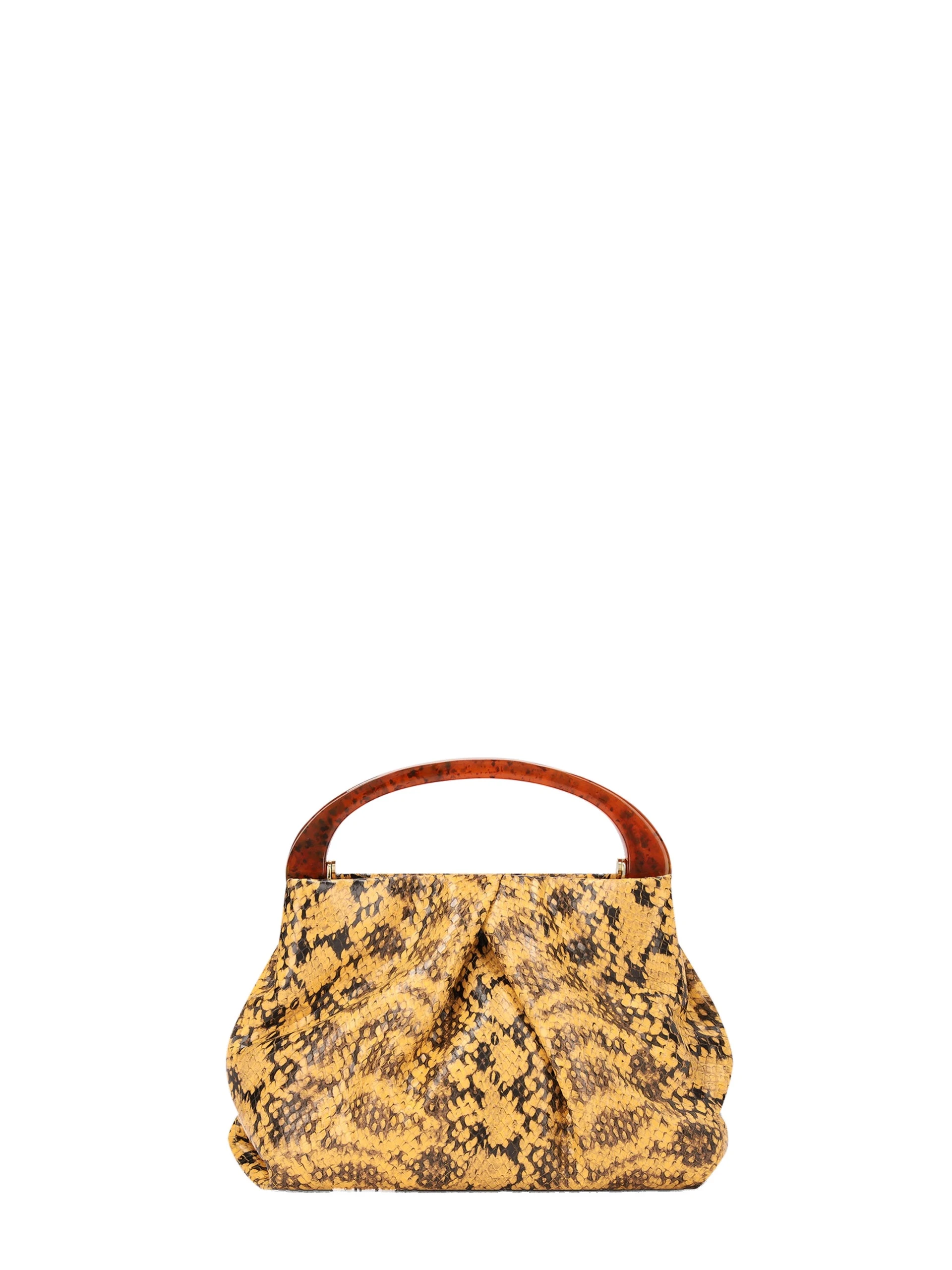 Dries Van Noten Small pleated leather bag in Yellow | Mini Bags | Luxury Shoes Dries Van Noten Small pleated leather bag in Yellow