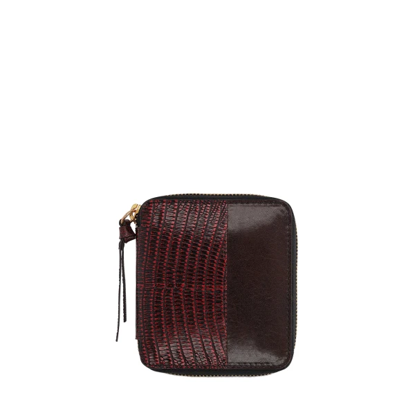 Square leather wallet in Red