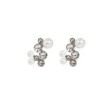 Dries Van Noten Strass pin earrings in Silver