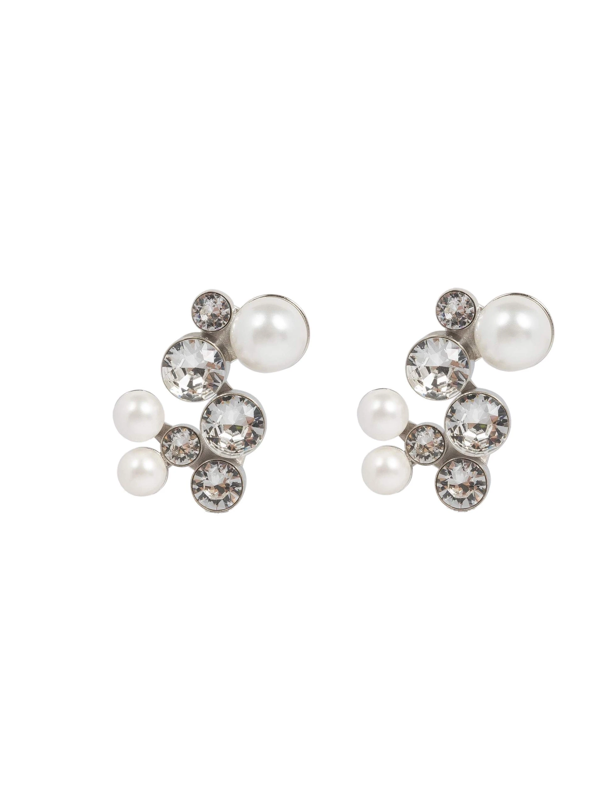 Dries Van Noten Strass pin earrings in Silver | Earrings | Luxury Shoes Dries Van Noten Strass pin earrings in Silver