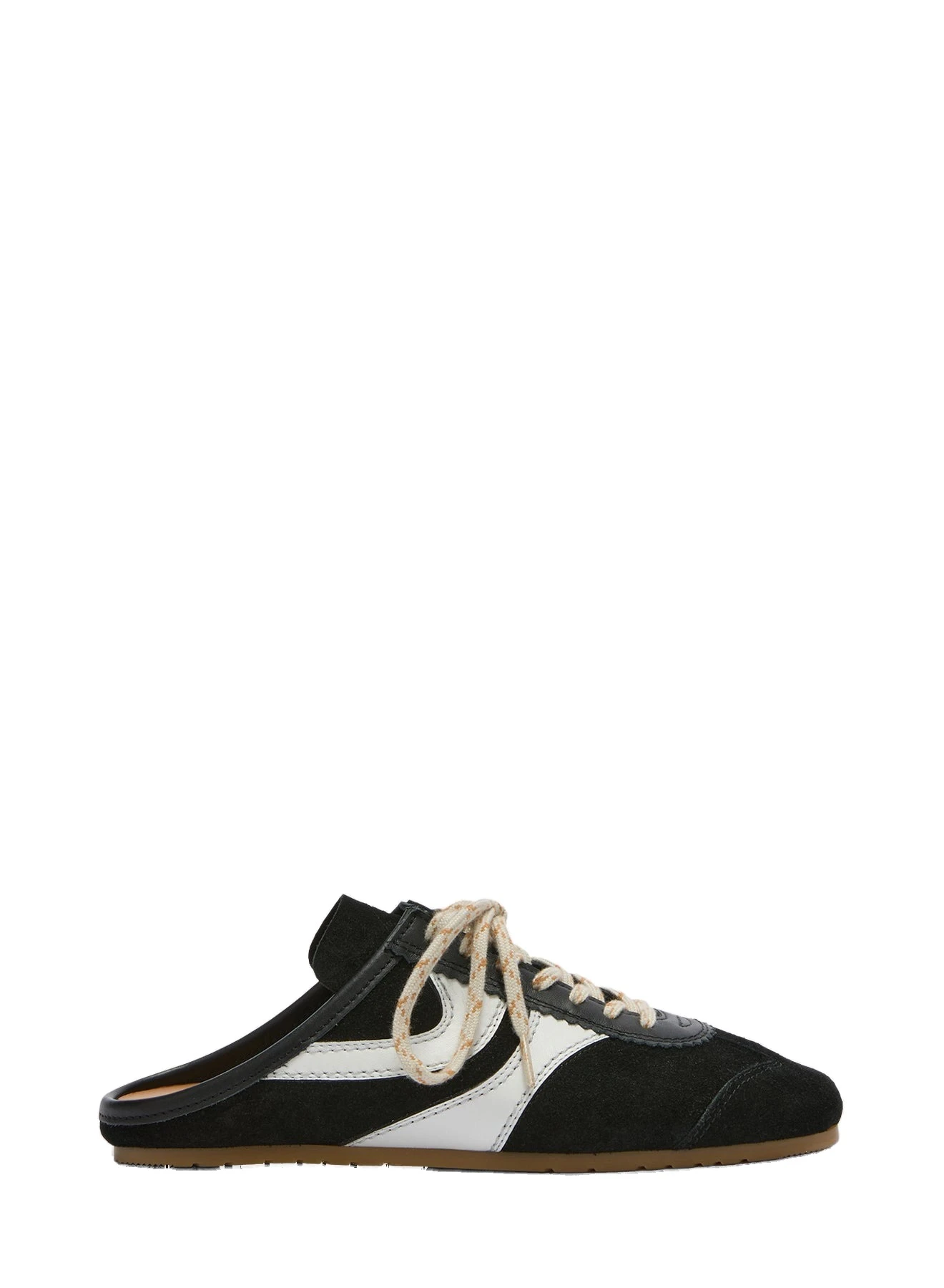 Dries Van Noten Suede sneaker mules in Black and White | Mules | Luxury Shoes Dries Van Noten Suede sneaker mules in Black and White