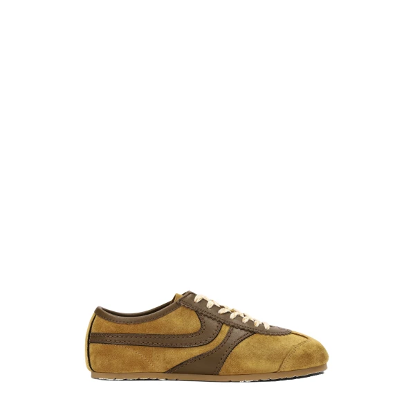 Suede sneakers in Ocra - Image 2