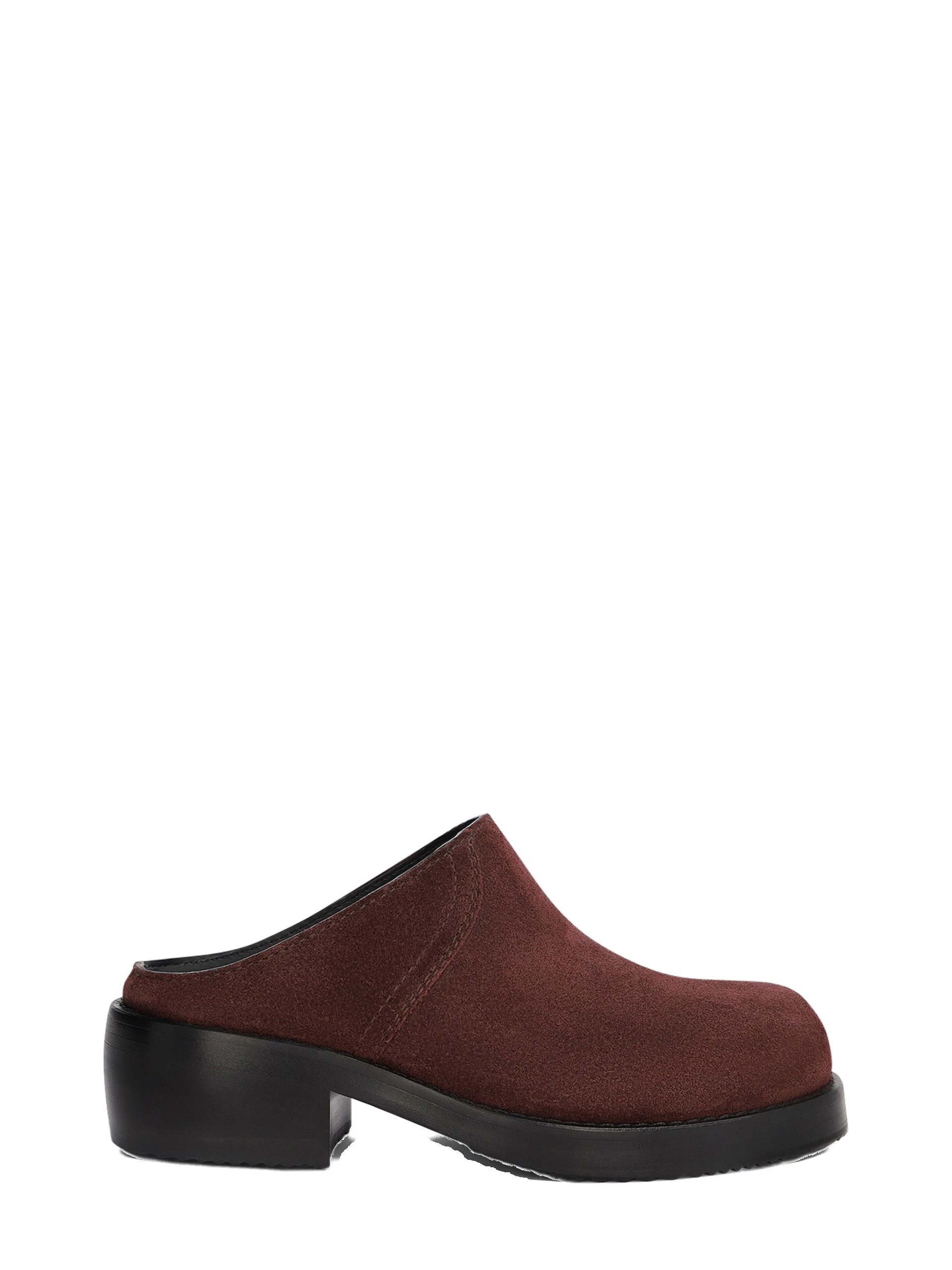 Dries Van Noten Suede workwear mules in Dark Purple | Mules | Luxury Shoes Dries Van Noten Suede workwear mules in Dark Purple