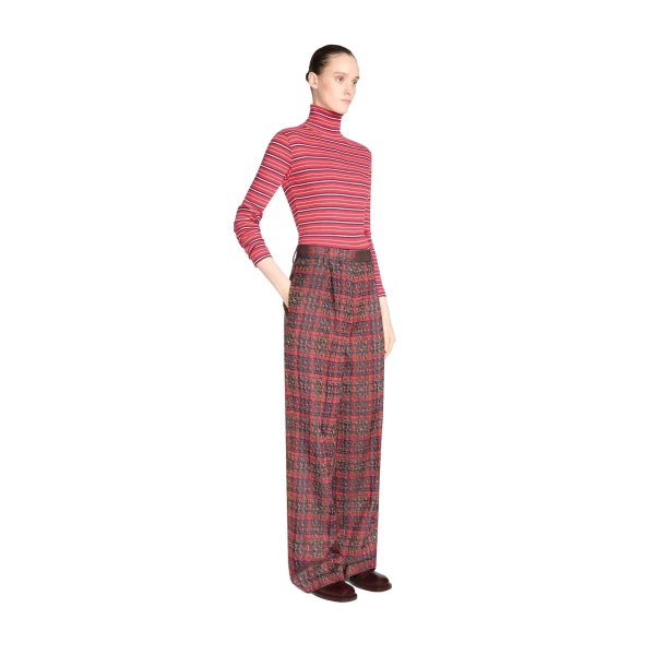 Tailored jacquard pants in Red - Image 3
