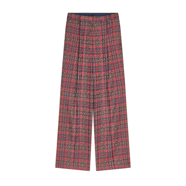 Tailored jacquard pants in Red