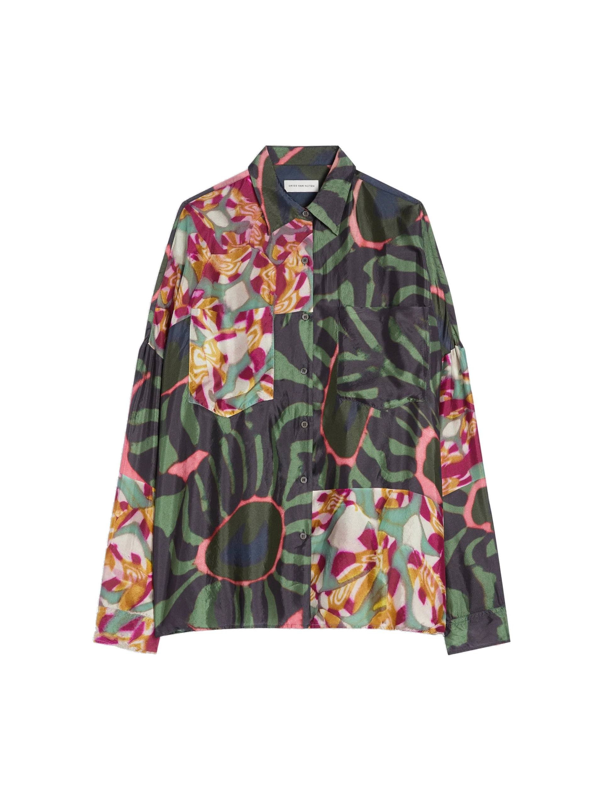 Dries Van Noten Viscose cocoon shirt in Khaki | Tops | Luxury Shoes Dries Van Noten Viscose cocoon shirt in Khaki | Tops | Luxury Shoes