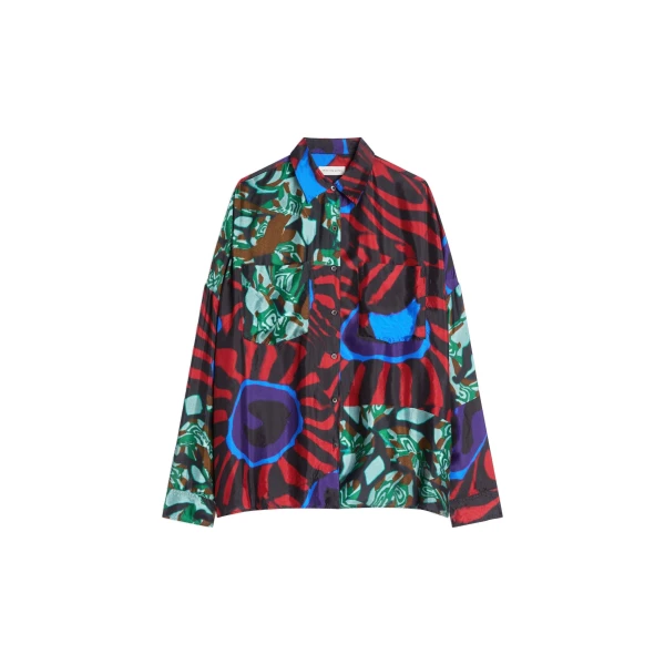 Viscose cocoon shirt in Red