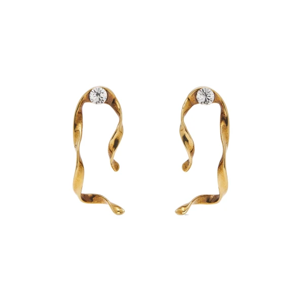 Wave stud earrings in Brass - Image 3