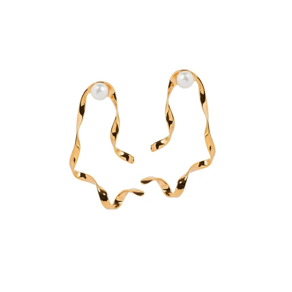 Wave stud earrings in Gold