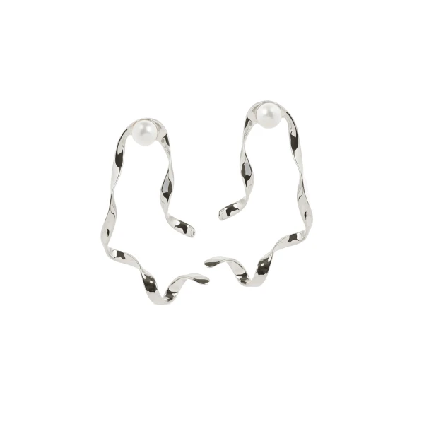 Wave stud earrings in Silver