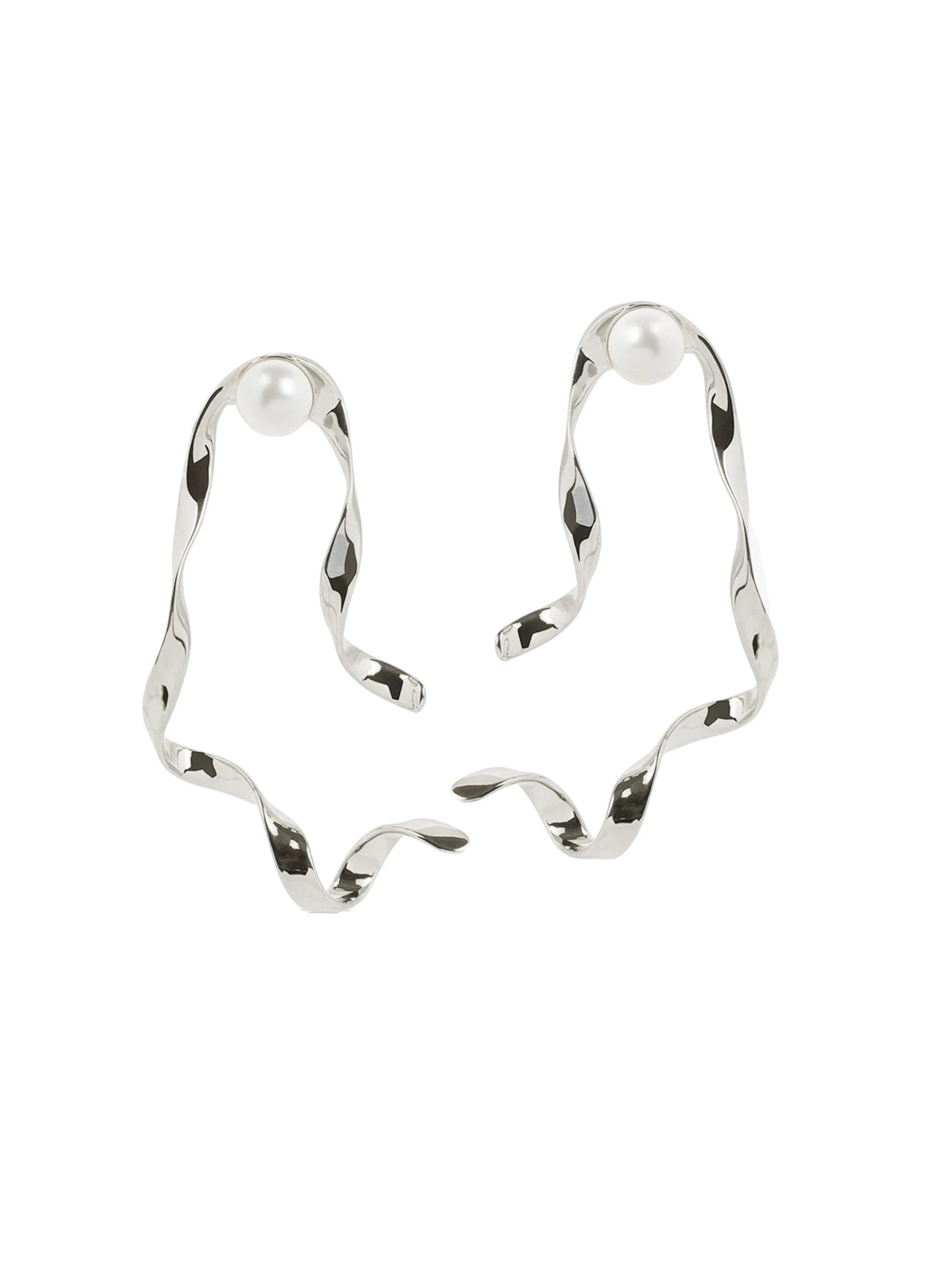 Dries Van Noten Wave stud earrings in Silver | Earrings | Luxury Shoes Dries Van Noten Wave stud earrings in Silver