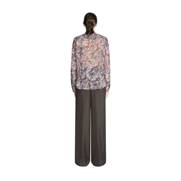 Wide leg cupro pants in Dark Brown - Image 4