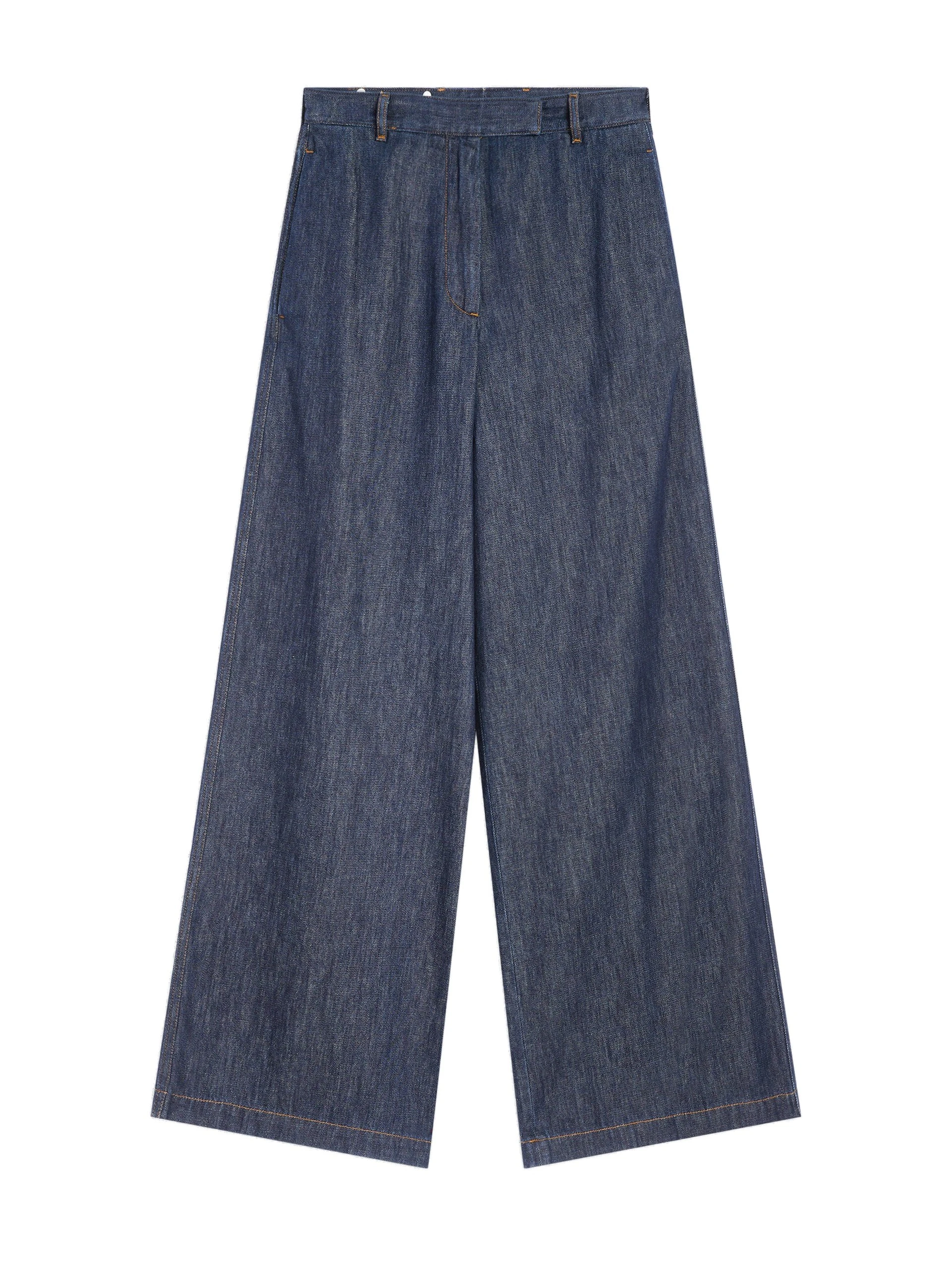 Dries Van Noten Wide leg denim pants in Indigo | Pants | Luxury Shoes Dries Van Noten Wide leg denim pants in Indigo | Pants | Luxury Shoes