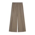 Dries Van Noten Wide pleated cotton pants in Khaki | Pants | Luxury Shoes 