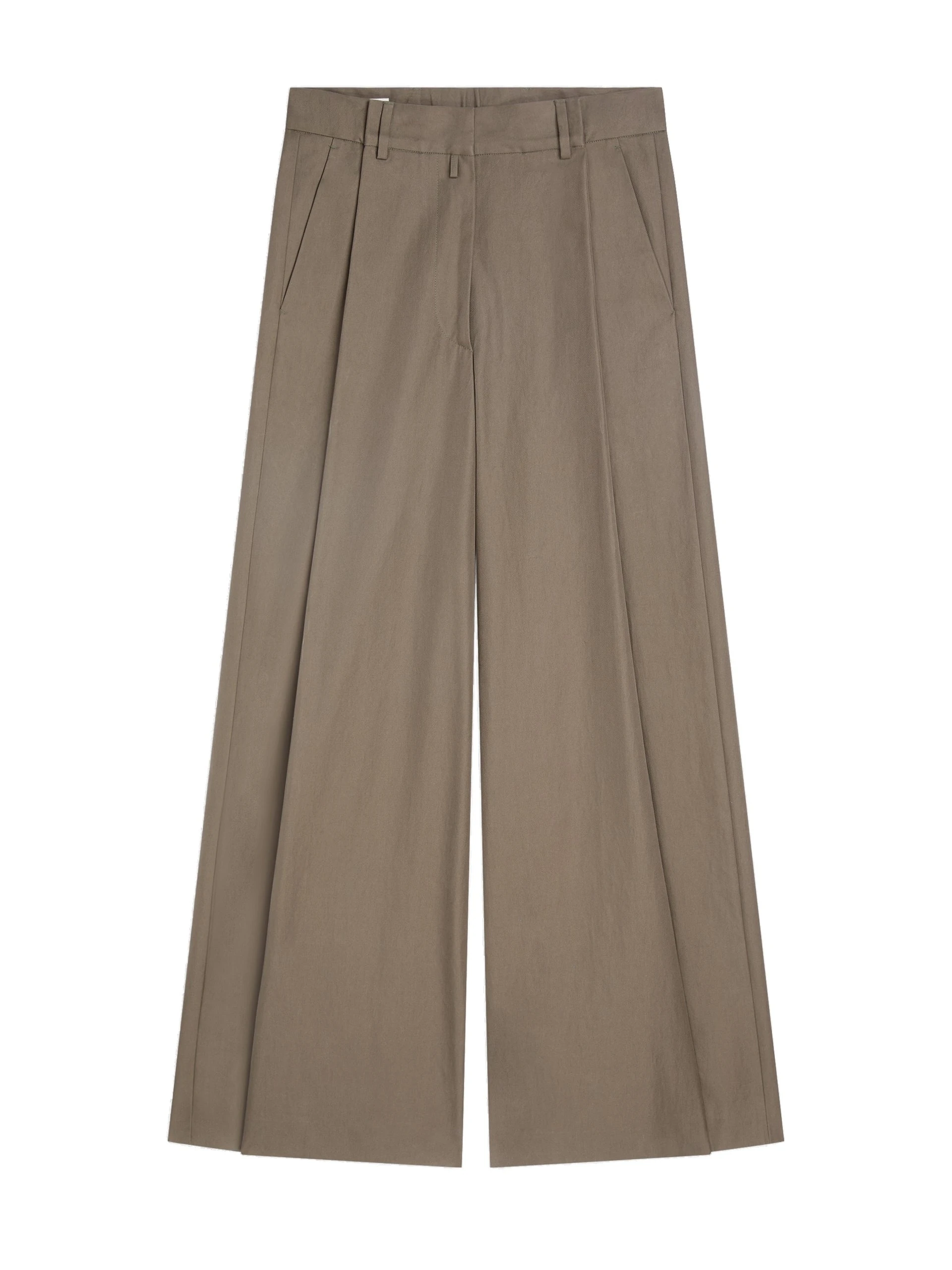 Dries Van Noten Wide pleated cotton pants in Khaki | Pants | Luxury Shoes Dries Van Noten Wide pleated cotton pants in Khaki | Pants | Luxury Shoes