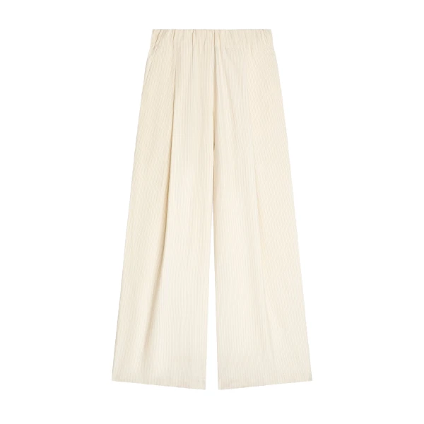 Dries Van Noten Wide pleated pants in Ecru | Pants | Luxury Shoes 