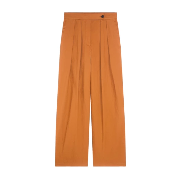 Dries Van Noten Wide pleated pants in Ocra | Pants | Luxury Shoes 