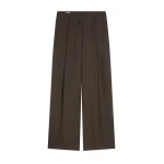 Dries Van Noten Wide pleated viscose pants in Brown | Pants | Luxury Shoes 