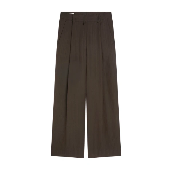 Dries Van Noten Wide pleated viscose pants in Brown | Pants | Luxury Shoes 