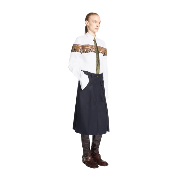 Wool midi skirt in Navy - Image 3