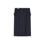 Dries Van Noten Wool midi skirt in Navy | Skirts | Luxury Shoes 