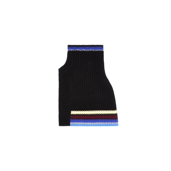 Wool shawl collar in Black