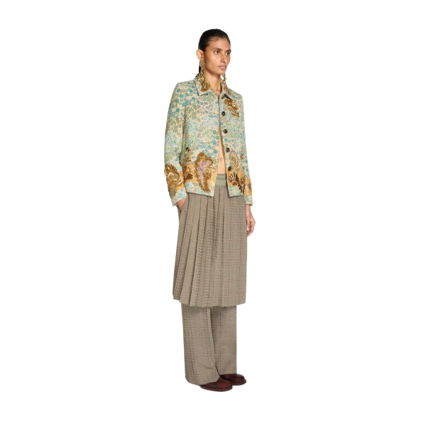 Wool skirt pants in Cement - Image 3