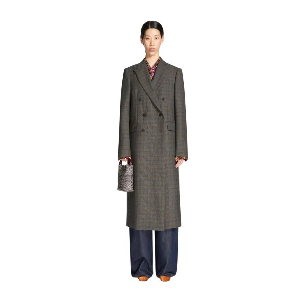 Wool tuxedo coat in Brown - Image 2