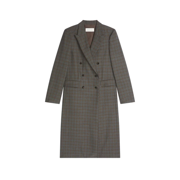 Wool tuxedo coat in Brown
