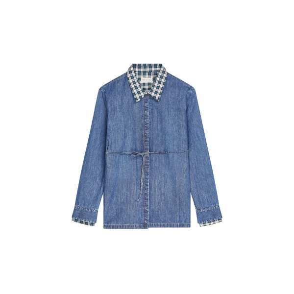 Wrap denim shirt in Blue