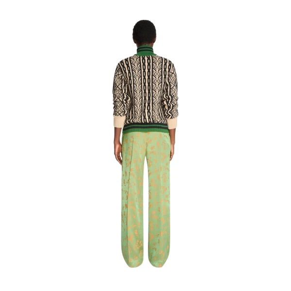 Zipped wool cardigan in Champagne - Image 4