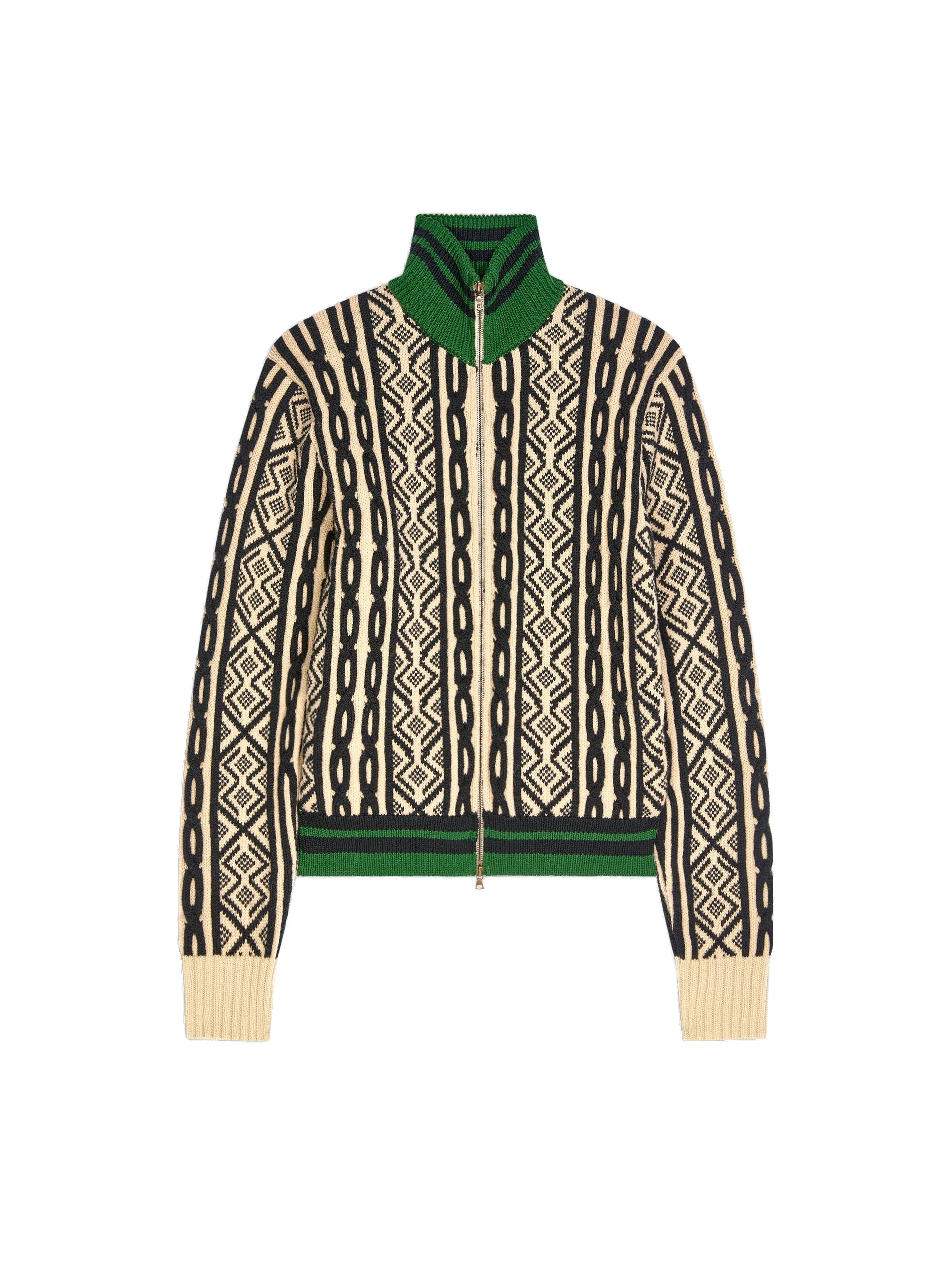 Dries Van Noten Zipped wool cardigan in Champagne | Knitwear | Luxury Shoes Dries Van Noten Zipped wool cardigan in Champagne | Knitwear | Luxury Shoes
