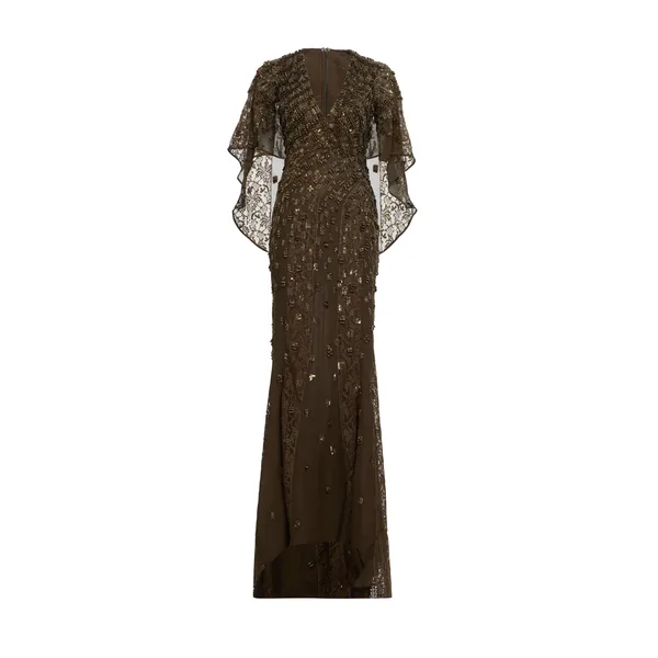 Elie Saab Bead Embroidered Long Dress