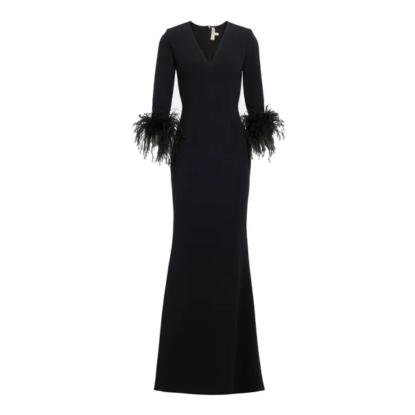 Elie Saab Cady & Feathers Long Dress