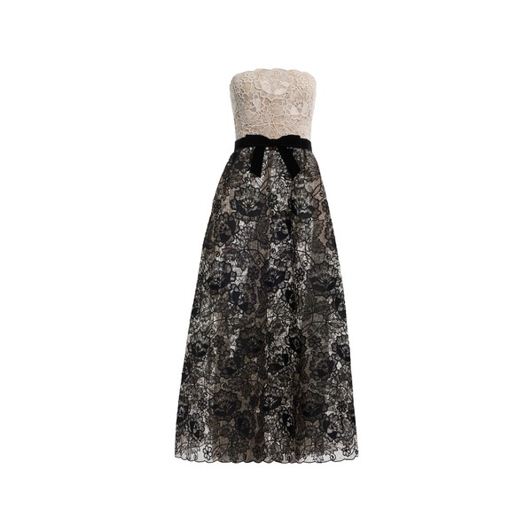 Elie Saab Guipure Lace Midi Dress