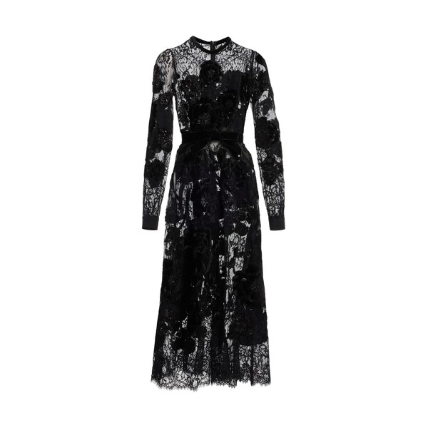Elie Saab Sequin Embroidered Midi Dress