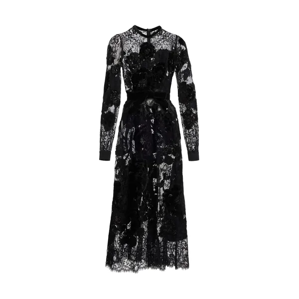 Elie Saab Sequin Embroidered Midi Dress