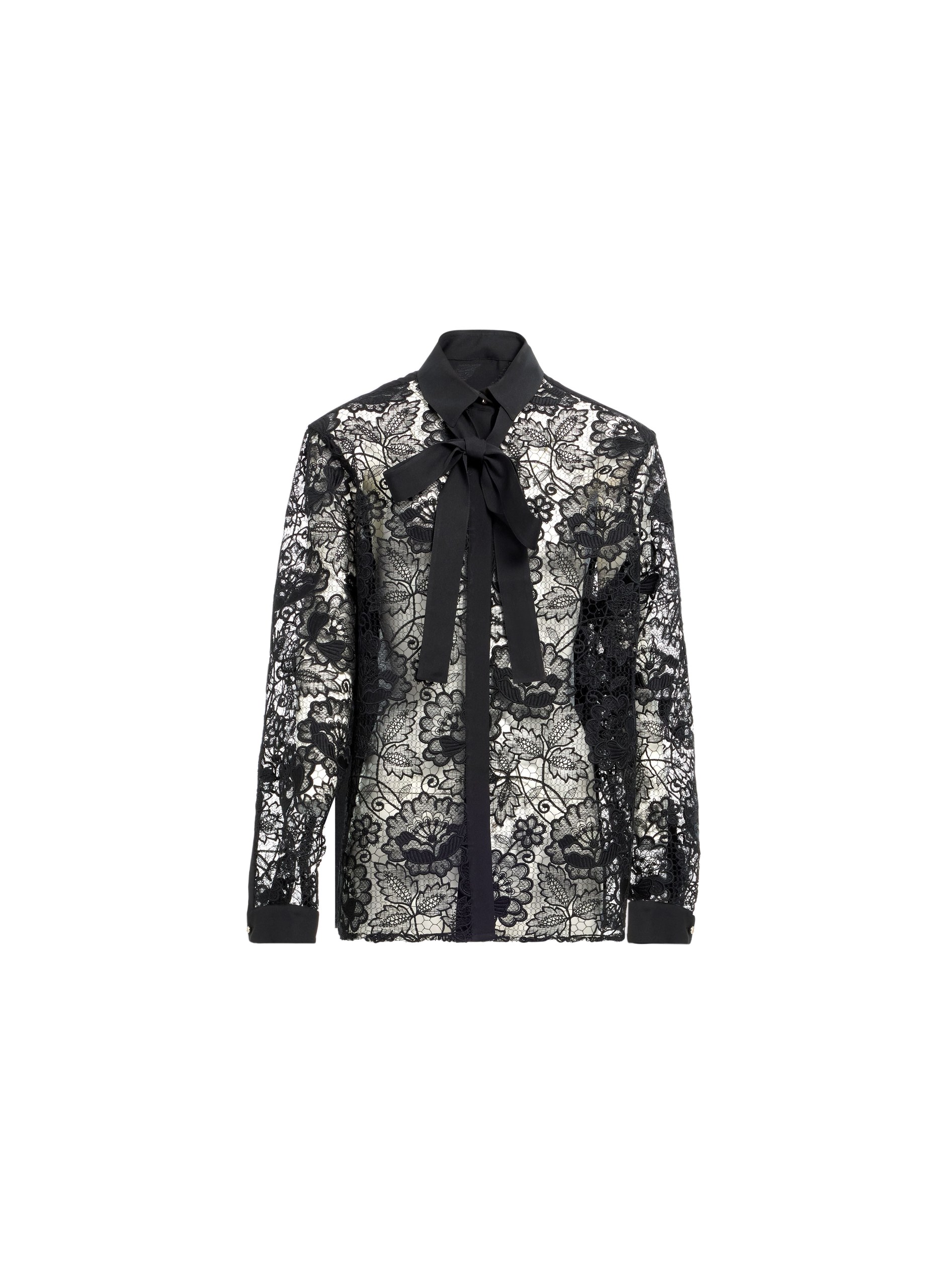 Elie Saab Silk & Guipure Lace Shirt Elie Saab Silk & Guipure Lace Shirt