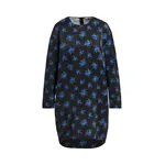 Black and blue floral mini dress with dropped shoulders