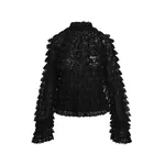 Black layered lace ruffle top