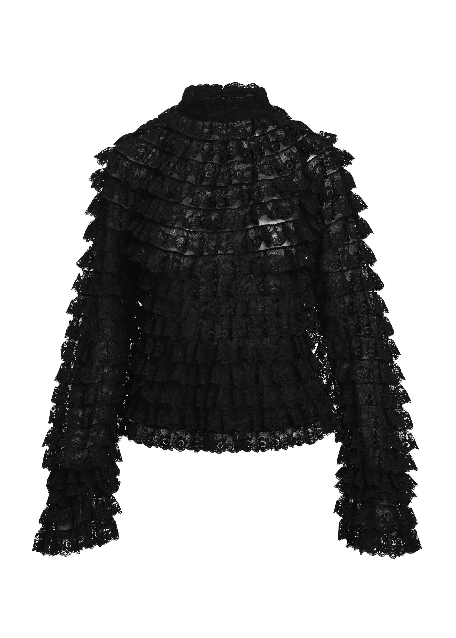 Essentiel Antwerp Black layered lace ruffle top Black layered lace ruffle top