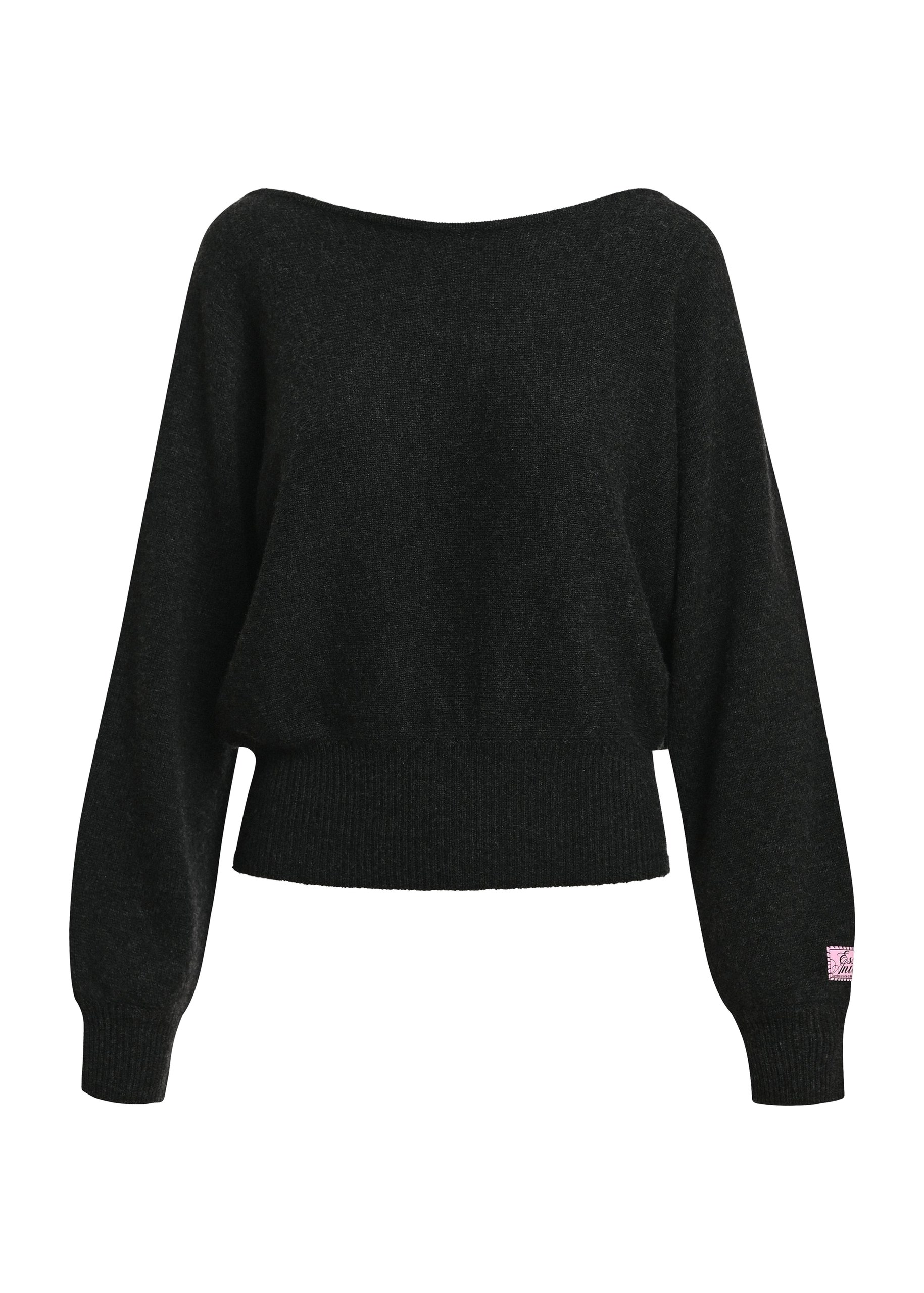 Essentiel Antwerp Black wool-cashmere sweater with boat neckline Black wool-cashmere sweater with boat neckline