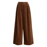 Brown corduroy wide-leg pants