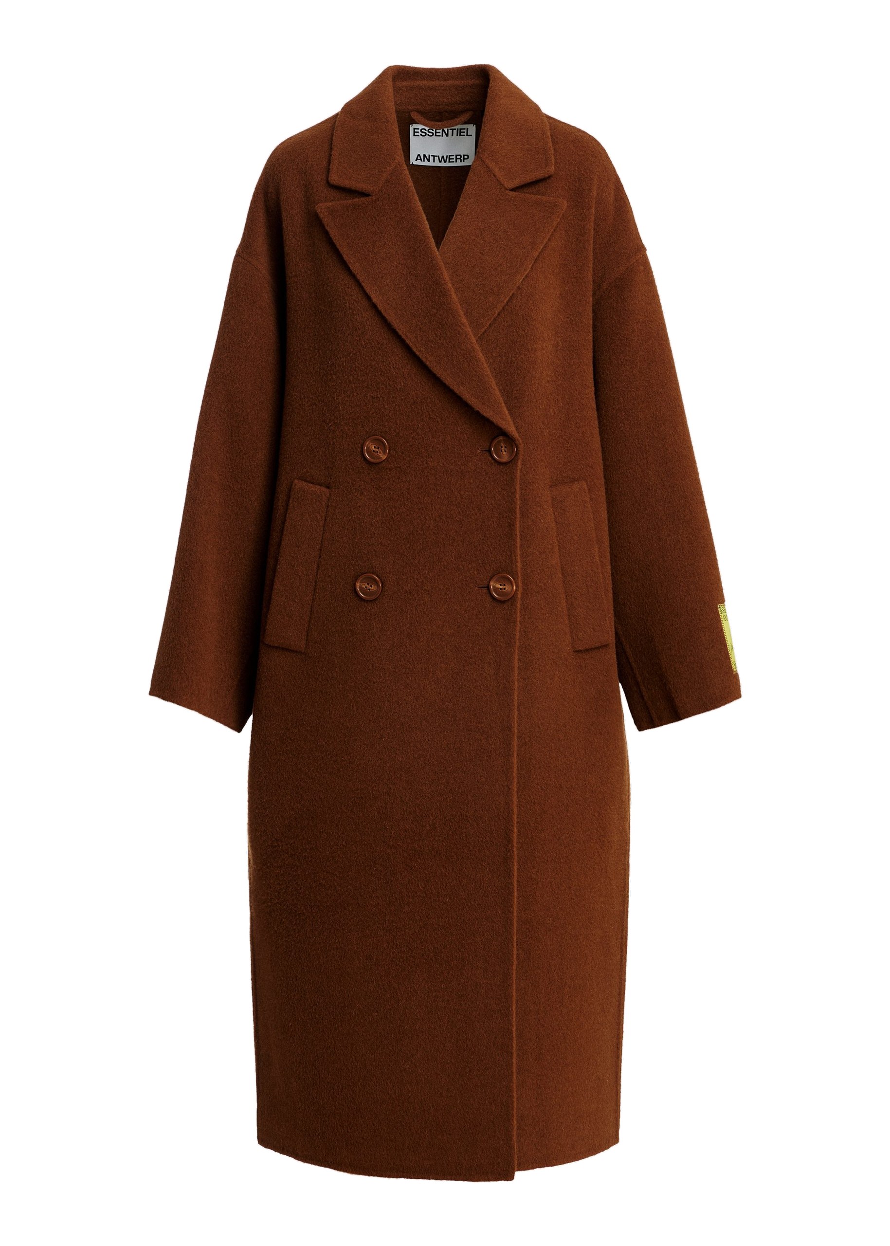 Essentiel Antwerp Brown oversized wool-cashmere blend coat Brown oversized wool-cashmere blend coat