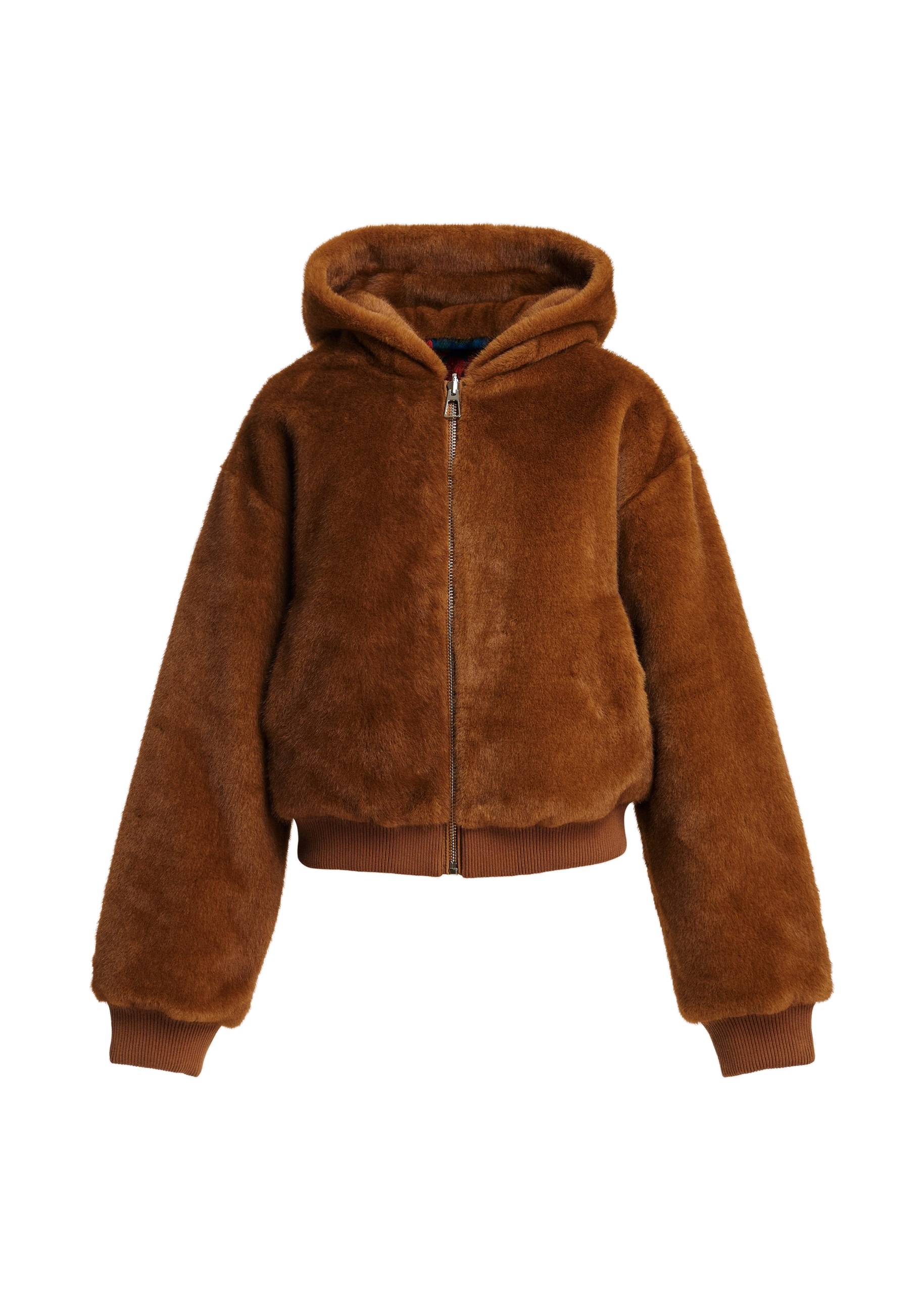 Essentiel Antwerp Brown reversible faux fur hooded jacket Brown reversible faux fur hooded jacket