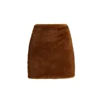 Brown reversible faux fur mini skirt